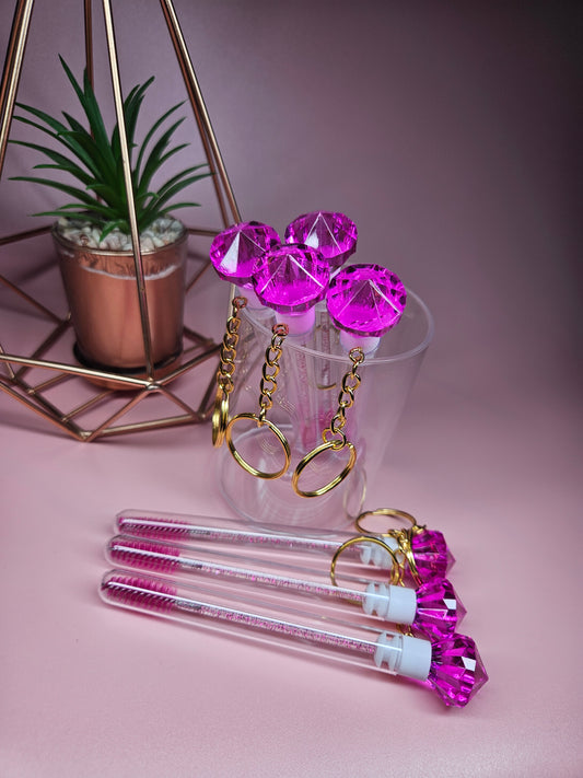 Pink diamond key ring lash wand