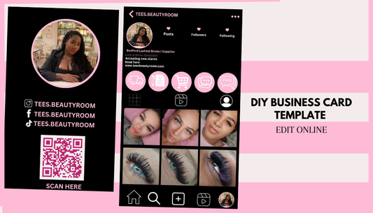 Instagram beauty business cards with QR Code editable