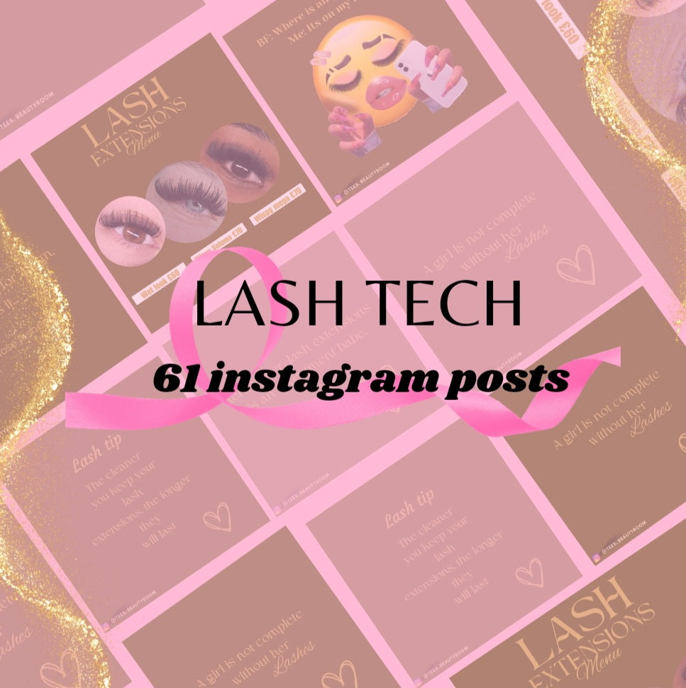 Lash Tech Instagram Post Templates, Lash Quotes editable