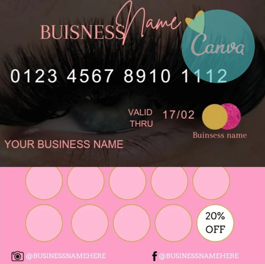 Beauty Loyalty card editable template